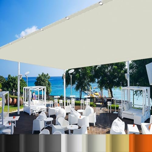Gartenüberdachung 2.2 x 4 m 90-95% Shading Rate Sonnenschirm Balkon Wetterfest für Balkon Terrasse Garten, cremefarben