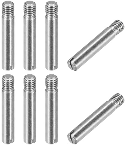 QUARKZMAN Spinotto Cilindrico Acciaio Inox 304 M6x35mm Maschio 8pz | Scanalato Perno Posizionamento per Mobili, per Armadi, Filettatura Esterna