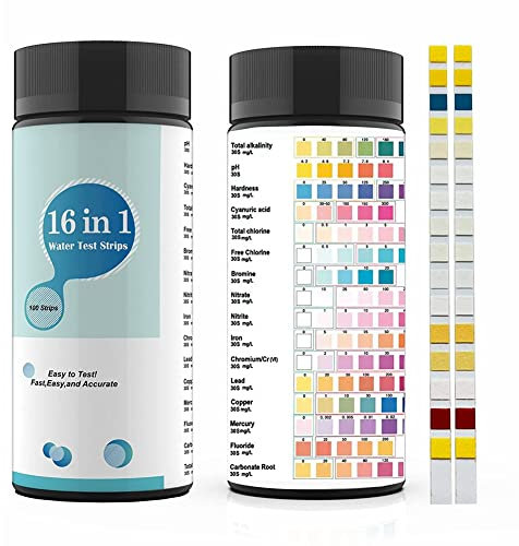 Pqahffowr Lot de 100 de Test pour et Eau de Puits et Tests pour Le PH, Le Plomb, Le Chlore.