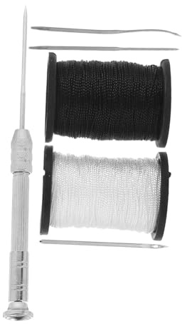 DIYEAH Punteruoli Per Cucito in Alluminio Strumenti Per Riparazione Tappezzeria e Borse Fatte Mano Fili Per Cucire Per Rilegatura e Trapuntatura Mano Kit Aghi Per Riparazioni Cucito