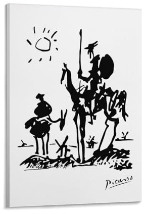 Picasso Don Quijote Pop-Art-Poster für Zimmer, ästhetische Leinwand, Wandkunst, Schlafzimmerdekoration, 50 x 75 cm