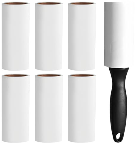 Vexorlian Lint Roller, Pet Hair Roller with 1 Handle & 6 Refills, Adhesive Lint Roller for Clothes, Sofa, Bed, Cat & Dog Hair - 60 Sheets/Roll