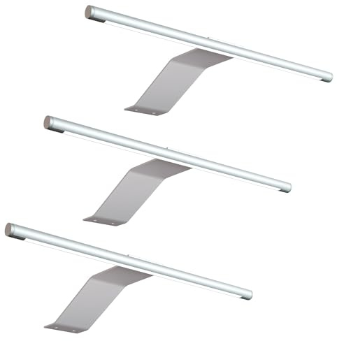 kalb | LED Aufbauleuchte, 340x170x40 mm, Schrankleuchte mit LED Modul, 12VDC, 4 W, 230 lm pro Leuchte, mit Schalter und Netzteil, silbergrau, für Schränke (Silbergrau, 3er Set, Neutralweiß)
