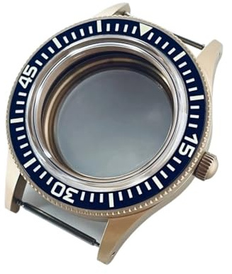 NLNKDTDPAK 40 mm retro kupolformad passform for NH35 NH36 NH34 ETA2824 PT5000 klockfodral med safirkristall lysande keramikram(B1 Dark Blue Bezel,ETA2824 PT5000)