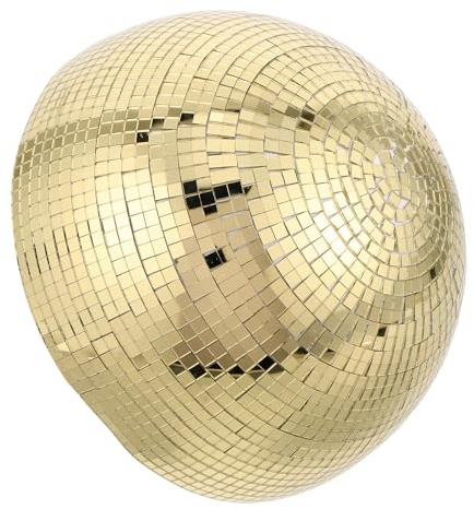 BIUDECO Sfera a Specchio da Giardino Dorata 20 Cm – Globo Riflettente Cava Lucidata a Specchio – Decorazione Esterna per Prato e Feste Disco