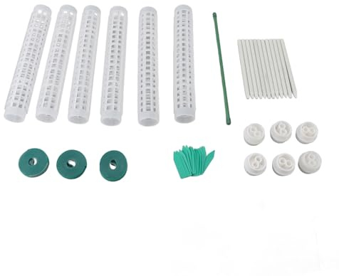 OEBUAFI Poteaux en Mousse en Plastique, Support pour Plantes Empilable avec Angle de Renfort, Conception à Double Pied pour Monstera Pothos Philodendron, Comprend des Attaches de Jardin