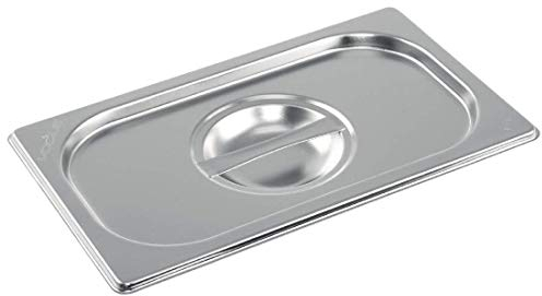 Vogue K972 Stainless Steel 1/4 Gastronorm Lid Cover Top Food Storage, Silver