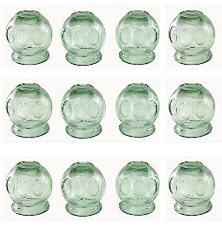 Schröpfen Set aus Glas, Feuerschröpfen Schröpfgläser Vakuum Massage für Muskelentspannung und Schmerzlinderung, Hijama Hacamat Glasschröpfen, Schröpftherapie Therapie Cupping Banki (12 Stück, 7,5 cm)