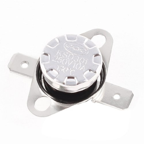 sourcing map Temperaturschalter Temperaturregler KSD301 AC 250V 10A 130C Celsius NC Normalverschluss