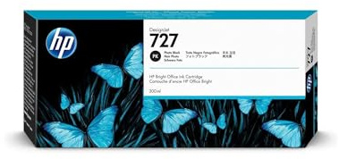 HP 727 Fotoschwarz, Original Druckerpatrone | Tinte für DesignJet T930, T1500, T1530, T2500, T2530, 300 ml (F9J79A)