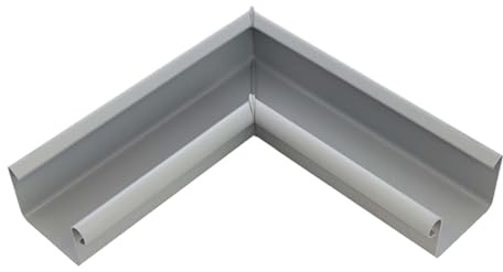 INEFA Rinnenwinkel 90 Grad kastenförmig NW83 / 83mm Grau | PVC Innenwinkel mit Wulst innen, Verbindungsstück Dachrinnenzubehör, Made in Germany