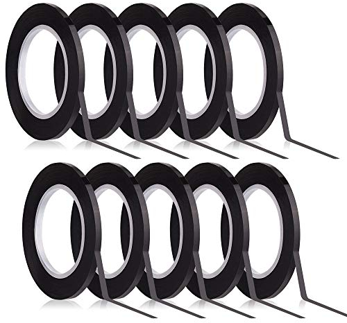 Kuuqa Schwarzes Whiteboard Tape 3mm Breite Graphic Tape Charts Bänder Gitter Markierungsband Selbstklebend, 10 Rollen.