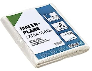 Handelskönig extra starke Malerfolie Abdeckfolie Transparent 4 x 5 m (0,04mm stark), Profi Abdeckplane für Malerarbeiten, Renovierung & Bodenabdeckung, Reißfeste Staubschutzfolie, Plastikplane PE