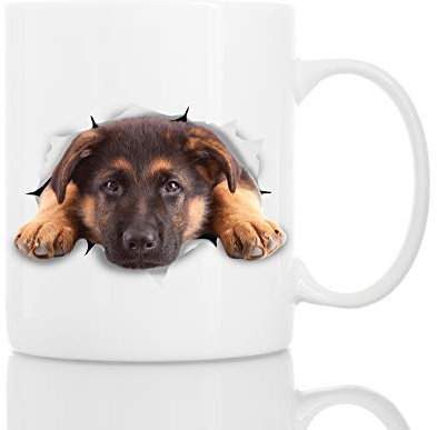 Winston & Bear Taza de Perro Pastor Aleman - Taza Pastor Aleman Más Tierno de Cerámica para Café - Divertida y Bonita Taza de Café para Amantes de los Perros