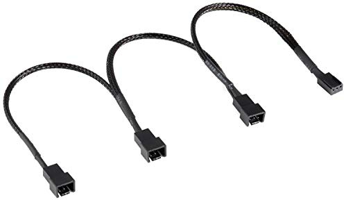 POPPSTAR Lüfter Verteilerkabel (20-20-20cm, 3-Pin Buchse auf 1x 3-Pin Stecker und 2x 2-Pin Stecker), zum Anschluss von Prozessor- und Gehäuselüftern an Mainboard