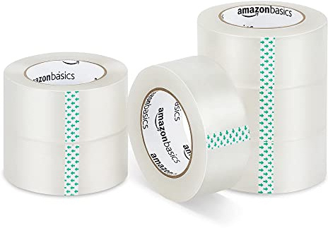 Amazon Basics Moving and Storage Packaging Tape, 6 count, 4.7 cm x 99.6 m, Clear