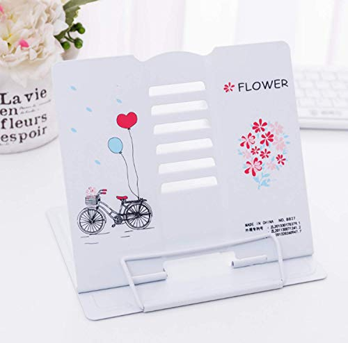 Buchständer Bücher Tablets Halter Leseständer für Kinder Erwachsene Ergonomische Buchstütze Metall Buchaufsteller Multifunktionaler Buchhalter Kochbuchhalter für Küche Kinderzimmer Büro (Weiß)