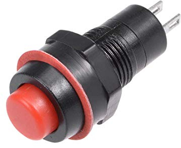 10 pz 10 mm momentaneo 2 P in plastica Mini pulsante rotondo interruttore rosso SPST Nominale aperto
