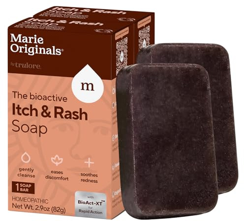 Marie Originals Itch Relief Soap Body Wash Bar - All Natural Instant Relief from Insect Bites, Chicken Pox, Chiggers and Other Skin Irritations ie. Anti- Itch Calming Soap (2 Pack)
