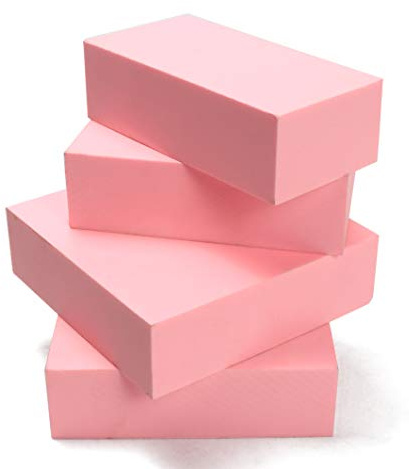 CNCTOPBAOS 4Pcs Pink Resin Board Sheet Instead of Wood for CNC Engraving Machine Cutting Wood Burning DIY Model/Mold Size 100x100x30mm and 50x100x30mm (4 Pieces)