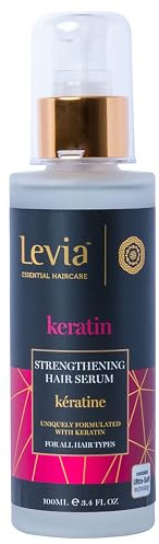 Levia | Keratin Stärkendes Serum | Auffrischen und Schützen von trockenem Haar| Anti-Frizz | Perfekt geglättetes Haar | Für alle Haartypen | 100ml