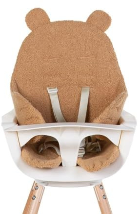 Chilldhome Sitzverkleinerungskissen, Universal, kompatibel mit Hochstuhl, Babywipe, Autositz, Kinderwagen, Öffnungen für Sicherheitsgurt, weich, Teddy Beige