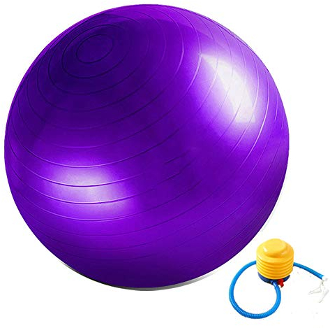 joofang Gymnastikball Fitnessball Sitzball Sportball Anti-Burst inkl Ballpumpe Dicker Robuster 300kg Belastbarkeit Balance Pilates Yoga Ball für Büro Zuhause Gym 55cm-75cm Ball(55cm,lila)