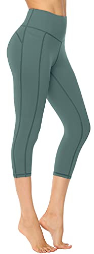 Persit Damen Sport Leggins mit Taschen, Blickdicht Sporthose Yogahose Streetwear