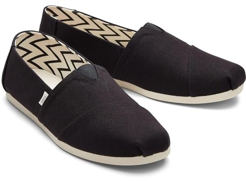 TOMS Alpargata Cotton Canvas Mens Black Espadrilles-UK 8 / EU 42