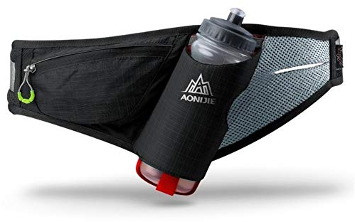 Laufgürtel Marathon Joggen Radfahren Laufen Trink Gurt-Taillen-Beutel-Beutel-Fanny-Satz-Telefon-Halter for 750ml Wasserflasche 259 (Color : Black WithBottle)