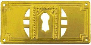 Antikhof Möbelbeschlag Jugendstil Messing geprägt,Größe:4,0 x 8,5 cm,Bestellnummer: JML 42, Dunkelbraun