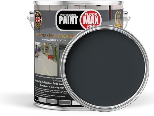 PaintMax Industrial PU350 Polyurethane Concrete Floor Paint Coating (Dark Grey, 10 Litre)