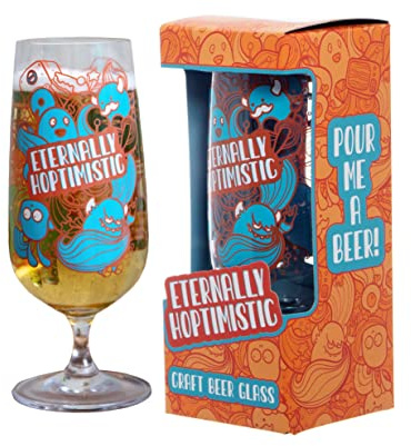 Boxer Gifts Vaso de cerveza artesanal Hoptimistic, regalo para él