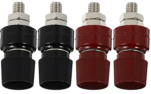 VILLCASE 4 Stück Generatorklemme Batterieanschluss Batteriepolbolzen Wiederaufladbare C-batterien Stromanschluss des Generators Klemmleiste M8 Adapter Vernickelter Kupferkern Reines Kupfer