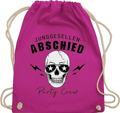 Turnbeutel Rucksack - JGA Junggesellenabschied Männer - Party Crew Totenkopf Team Bräutigam Team Groom - Unisize - Fuchsia - polter rucksäcke jungesellenabschied turnsackerl outfit