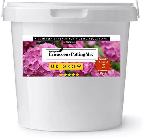 UK GROW Bucket of Premium Ericaceous Compost ADDED PERLITE Peat Free Ericaceous Soil | Acidic Soil for Plants Rhododendrons, Azaleas, Camellias Etc. | Eracasious Plant Compost (2L)