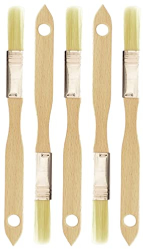 teemando® Juego de 5 pinceles planos de 0,5 pulgadas, 18 x 1,5 cm, un pincel para hornear con cerdas naturales de madera de haya
