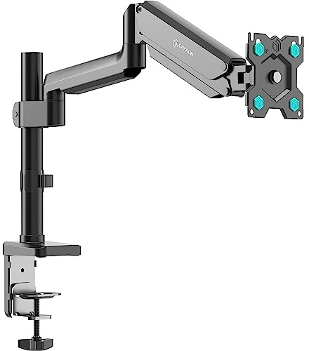ONKRON Soporte Monitor 13 - 34, Carga hasta 12 kg, Brazo Monitor con VESA 75x75-100x100 mm, Soporte Pantalla Ordenador, Inclinable y Giratorio, Accesorios Gaming y Oficina, Color Negro G75-B
