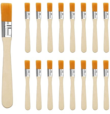 LEIMEND 36 Stück Pinsel Wollholzpinsel Staubgelber Pinselset Nylonborsten Flachpinsel Lackpinsel mit Holzgriff Pinsel flach Lackpinsel Malerpinsel Set für Farbe Beize Lack Kleber