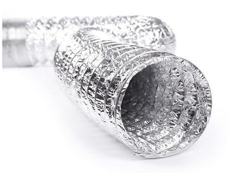 Aluminium Flexible Ducting 150mm x 10M (6 Inch) – Heavy Duty Air Vent Hose, Expandable Exhaust Duct for Tumble Dryer, Extractor Fan, Cooker Hood, HVAC & Hydroponics