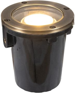 VOLT 12V 3-in-1 Waterproof IP68 Mini in-Grade Light with Brass Top (Bronze) & 4W 2700K Warm White MR11 LED Bulb for Low Voltage Landscape Lighting of Pathway, Garden, Column, Fountain or Pond