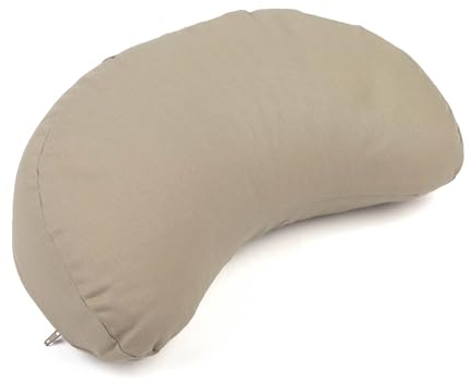 Bodhi Meditationskissen Halbmond Mini | Yogi MOND ECO | 100% Bio-Baumwollbezug | Yogakissen halbmondförmig mit Buchweizenfüllung | Halbmondkissen für Yoga & Meditation | Light Taupe