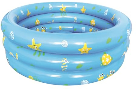 Inflatable Paddling Pool for Kids 90x30cm Baby Swimming Pool with Inflatable Safety Bubble Bottom Blow Up Paddling Swimming Pool for Toddlers Garden Backyard, Summer Play Water Tool for Home & Travel