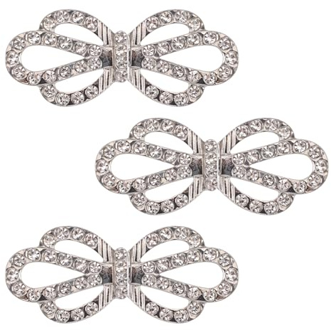 WANDIC Umhang-Verschluss aus Metall, Blütenblatt, 3 Paar, Cardigan-Clips, Kragenverschluss, Kleid, Hemd, Brosche, Clip, Pullover, Schal-Verschluss für Party, Hochzeit, Kleidung