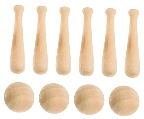 Gogogmee 30stücke Mini Holz Baseballs Mit Unvollendeten Schlägern Für Graffiti Projekte Kinderhandwerk Und Kreative Dekorationen Für Feste Und Feiern