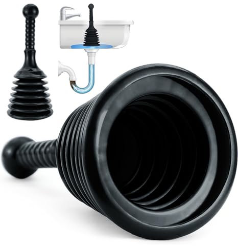 Luigi's Déboucheur Evier - Deboucheur Professionnel pour Déboucher Tous Types d'Éviers - Sytème de Ventouse à Pompe Haute Pression Efficace pour Deboucher Baignoire ou Douche