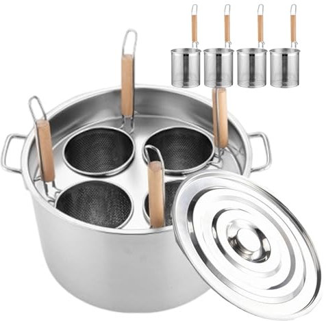forplubossmmp Marmites À Pâtes Commerciales, Cuiseur À Spaghettis À 3/4 Trous avec Marmite À Pâtes De 35 Cm/40 Cm, Machines À Pâtes Manuelles, Machine De Cuisson De Spaghettis pour des Légumes,4-Hole