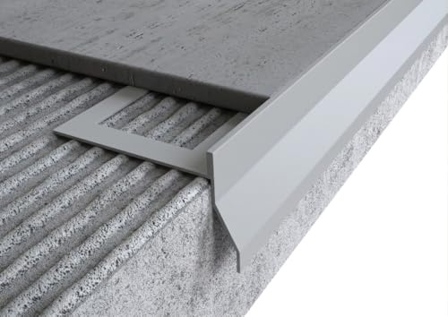 Minuta Profili Profilo Gocciolatoio Balcone In Alluminio NOR Resistente Gocciolatoio Per Balconi Verniciato A Polvere Barra 2,7 M (Grigio Chiaro RAL 7038)