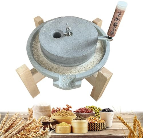 Molinillo de Grano Manual, Molino de Piedra de Granito Natural, Molino de Pasta de Nuez moscada de Trigo Manual, Molinillo de Grano pulverizador de Frijoles Secos/húmedos, Adorno de Piedra c