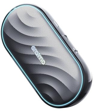 Oraimo SpaceBox Cassa Bluetooth Portatile, Cassa Altoparlante Wireless con Luci a LED, Controllo App, PlaytimeBoost 30H di Autonomia, Microfono HD, TF & Radio FM, Ricaricabile Type-C